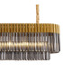 Poland 200 x 40cm Linear Pendant Bell Cup 10 Light E14 Brass/Smoked Sculpted Glass Item Weight: 48kg-8