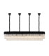 Poland 200 x 40cm Linear Pendant Bell Cup 10 Light E14 Matt Black/Clear Sculpted Glass Item Weight: 48kg-1