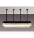Poland 200 x 40cm Linear Pendant Bell Cup 10 Light E14 Matt Black/Clear Sculpted Glass Item Weight: 48kg-3