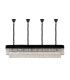 Poland 200 x 40cm Linear Pendant Bell Cup 10 Light E14 Matt Black/Clear Sculpted Glass Item Weight: 48kg-4