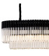 Poland 200 x 40cm Linear Pendant Bell Cup 10 Light E14 Matt Black/Clear Sculpted Glass Item Weight: 48kg-5