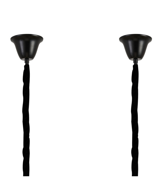 Poland 200 x 40cm Linear Pendant Bell Cup 10 Light E14 Matt Black/Clear Sculpted Glass Item Weight: 48kg-6