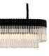 Poland 200 x 40cm Linear Pendant Bell Cup 10 Light E14 Matt Black/Clear Sculpted Glass Item Weight: 48kg-8