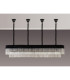 Poland 200 x 40cm Linear Pendant Bell Cup 10 Light E14 Matt Black/Clear Sculpted Glass Item Weight: 48kg-9