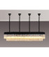 Poland 200 x 40cm Linear Pendant Bell Cup 10 Light E14 Matt Black/Cognac Sculpted Glass Item Weight: 48kg-3
