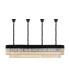 Poland 200 x 40cm Linear Pendant Bell Cup 10 Light E14 Matt Black/Cognac Sculpted Glass Item Weight: 48kg-4