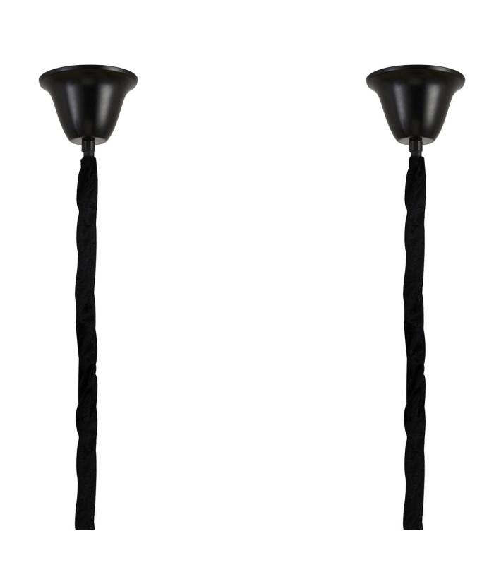 Poland 200 x 40cm Linear Pendant Bell Cup 10 Light E14 Matt Black/Cognac Sculpted Glass Item Weight: 48kg-6