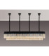 Poland 200 x 40cm Linear Pendant Bell Cup 10 Light E14 Matt Black/Cognac Sculpted Glass Item Weight: 48kg-9