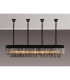 Poland 200 x 40cm Linear Pendant Bell Cup 10 Light E14 Matt Black/Smoked Sculpted Glass Item Weight: 48kg-3