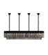 Poland 200 x 40cm Linear Pendant Bell Cup 10 Light E14 Matt Black/Smoked Sculpted Glass Item Weight: 48kg-4