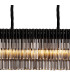Poland 200 x 40cm Linear Pendant Bell Cup 10 Light E14 Matt Black/Smoked Sculpted Glass Item Weight: 48kg-7