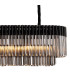 Poland 200 x 40cm Linear Pendant Bell Cup 10 Light E14 Matt Black/Smoked Sculpted Glass Item Weight: 48kg-8