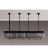Poland 200 x 40cm Linear Pendant Bell Cup 10 Light E14 Matt Black/Smoked Sculpted Glass Item Weight: 48kg-9