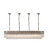 Poland 200 x 40cm Linear Pendant Bell Cup 10 Light E14 Polished Nickel/Clear Sculpted Glass Item Weight: 48kg-1