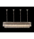 Poland 200 x 40cm Linear Pendant Bell Cup 10 Light E14 Polished Nickel/Clear Sculpted Glass Item Weight: 48kg-3