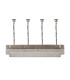 Poland 200 x 40cm Linear Pendant Bell Cup 10 Light E14 Polished Nickel/Clear Sculpted Glass Item Weight: 48kg-4