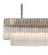 Poland 200 x 40cm Linear Pendant Bell Cup 10 Light E14 Polished Nickel/Clear Sculpted Glass Item Weight: 48kg-5