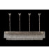 Poland 200 x 40cm Linear Pendant Bell Cup 10 Light E14 Polished Nickel/Clear Sculpted Glass Item Weight: 48kg-9