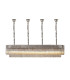 Poland 200 x 40cm Linear Pendant Bell Cup 10 Light E14 Polished Nickel/Cognac Sculpted Glass Item Weight: 48kg-1