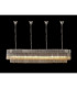 Poland 200 x 40cm Linear Pendant Bell Cup 10 Light E14 Polished Nickel/Cognac Sculpted Glass Item Weight: 48kg-3