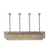 Poland 200 x 40cm Linear Pendant Bell Cup 10 Light E14 Polished Nickel/Cognac Sculpted Glass Item Weight: 48kg-4