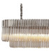 Poland 200 x 40cm Linear Pendant Bell Cup 10 Light E14 Polished Nickel/Cognac Sculpted Glass Item Weight: 48kg-5