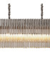 Poland 200 x 40cm Linear Pendant Bell Cup 10 Light E14 Polished Nickel/Cognac Sculpted Glass Item Weight: 48kg-7