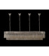 Poland 200 x 40cm Linear Pendant Bell Cup 10 Light E14 Polished Nickel/Cognac Sculpted Glass Item Weight: 48kg-9