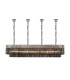 Poland 200 x 40cm Linear Pendant Bell Cup 10 Light E14 Polished Nickel/Smoked Sculpted Glass Item Weight: 48kg-1