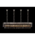 Poland 200 x 40cm Linear Pendant Bell Cup 10 Light E14 Polished Nickel/Smoked Sculpted Glass Item Weight: 48kg-3