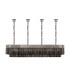 Poland 200 x 40cm Linear Pendant Bell Cup 10 Light E14 Polished Nickel/Smoked Sculpted Glass Item Weight: 48kg-4