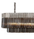 Poland 200 x 40cm Linear Pendant Bell Cup 10 Light E14 Polished Nickel/Smoked Sculpted Glass Item Weight: 48kg-5