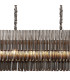 Poland 200 x 40cm Linear Pendant Bell Cup 10 Light E14 Polished Nickel/Smoked Sculpted Glass Item Weight: 48kg-7