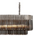 Poland 200 x 40cm Linear Pendant Bell Cup 10 Light E14 Polished Nickel/Smoked Sculpted Glass Item Weight: 48kg-8