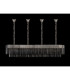 Poland 200 x 40cm Linear Pendant Bell Cup 10 Light E14 Polished Nickel/Smoked Sculpted Glass Item Weight: 48kg-9