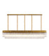 Poland 225 x 40cm Linear Pendant 12 Light E14 Brass/Clear Sculpted Glass Item Weight: 60kg-1