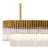 Poland 225 x 40cm Linear Pendant 12 Light E14 Brass/Clear Sculpted Glass Item Weight: 60kg-4