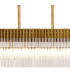 Poland 225 x 40cm Linear Pendant 12 Light E14 Brass/Clear Sculpted Glass Item Weight: 60kg-6