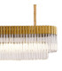 Poland 225 x 40cm Linear Pendant 12 Light E14 Brass/Clear Sculpted Glass Item Weight: 60kg-7