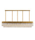 Poland 225 x 40cm Linear Pendant 12 Light E14 Brass/Cognac Sculpted Glass Item Weight: 60kg-4
