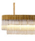 Poland 225 x 40cm Linear Pendant 12 Light E14 Brass/Cognac Sculpted Glass Item Weight: 60kg-5