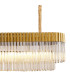 Poland 225 x 40cm Linear Pendant 12 Light E14 Brass/Cognac Sculpted Glass Item Weight: 60kg-8