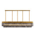 Poland 225 x 40cm Linear Pendant 12 Light E14 Brass/Smoked Sculpted Glass Item Weight: 60kg-1