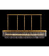 Poland 225 x 40cm Linear Pendant 12 Light E14 Brass/Smoked Sculpted Glass Item Weight: 60kg-3