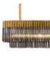 Poland 225 x 40cm Linear Pendant 12 Light E14 Brass/Smoked Sculpted Glass Item Weight: 60kg-5
