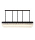 Poland 225 x 40cm Linear Pendant 12 Light E14 Matt Black/Clear Sculpted Glass Item Weight: 60kg-1