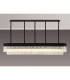 Poland 225 x 40cm Linear Pendant 12 Light E14 Matt Black/Clear Sculpted Glass Item Weight: 60kg-3