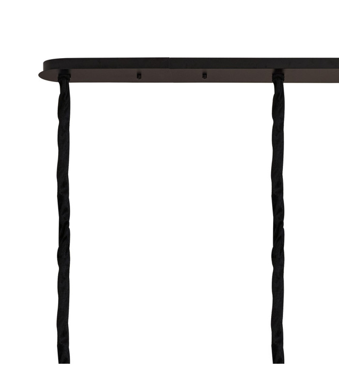 Poland 225 x 40cm Linear Pendant 12 Light E14 Matt Black/Clear Sculpted Glass Item Weight: 60kg-6