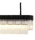 Poland 225 x 40cm Linear Pendant 12 Light E14 Matt Black/Clear Sculpted Glass Item Weight: 60kg-8