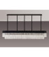 Poland 225 x 40cm Linear Pendant 12 Light E14 Matt Black/Clear Sculpted Glass Item Weight: 60kg-9